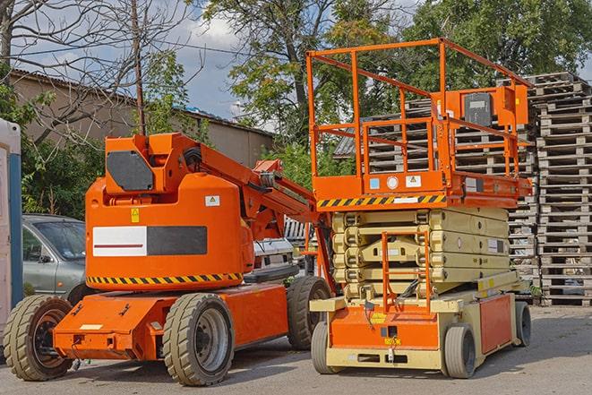 forklift maneuvering through a tidy warehouse environment in Cape Coral